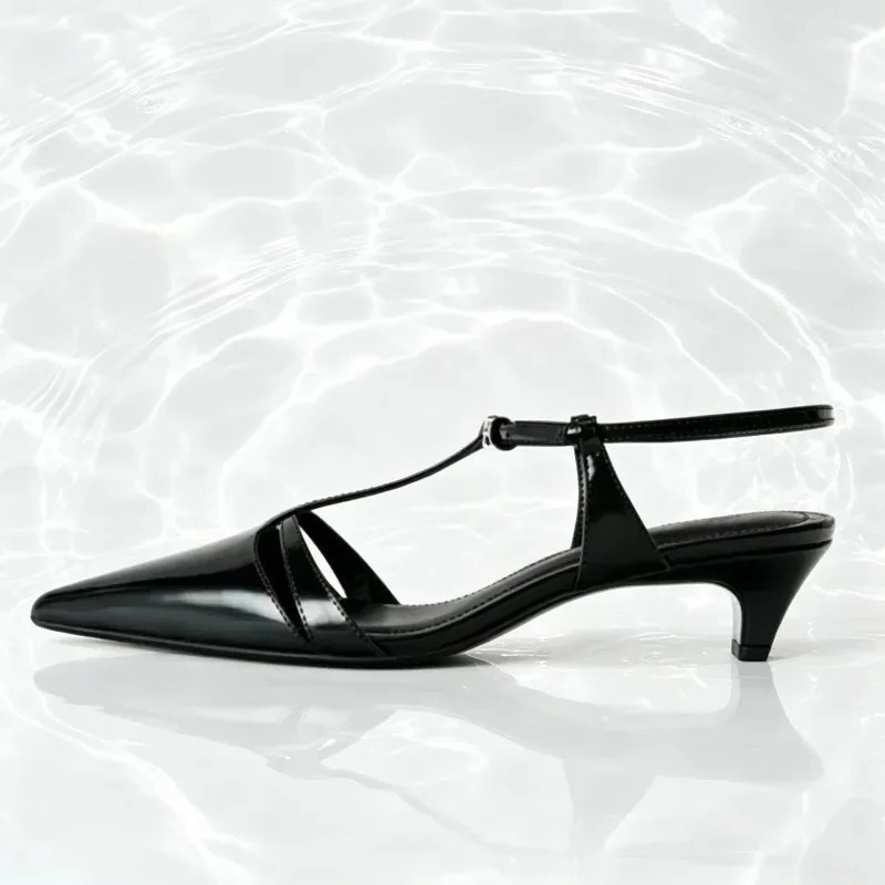 Black Patent Leather Low Heel  - огляд і ціна Sandals