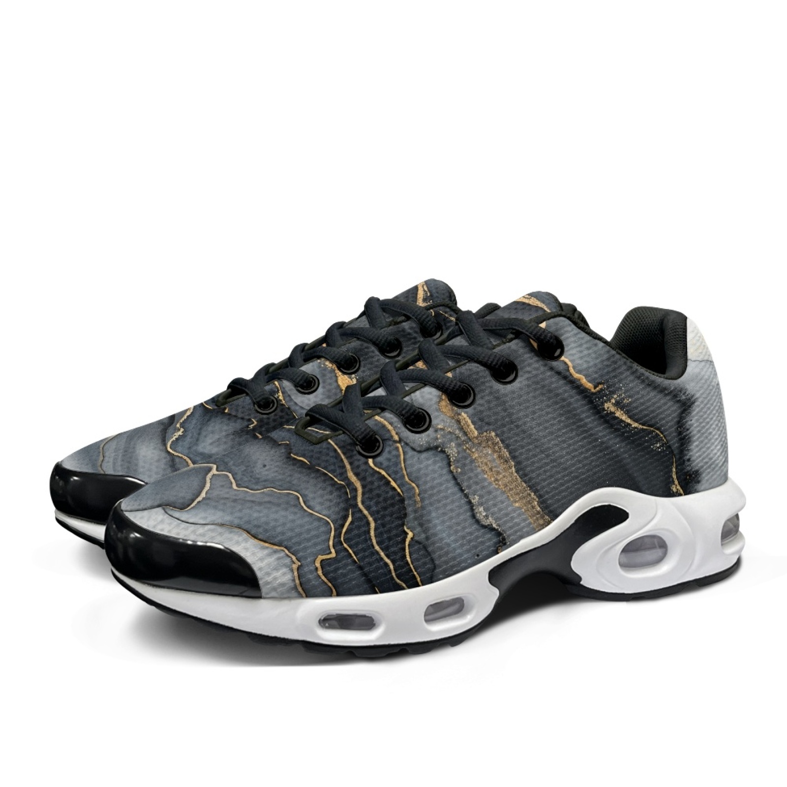 PENSTROLL Black Gold Marble Ai - огляд і ціна Air Cushion Jogger Shoes Men